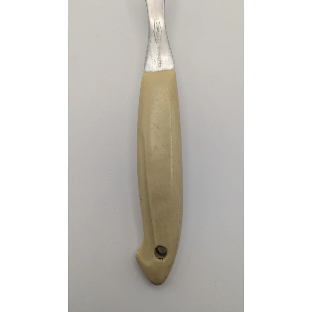 Camillus Stainless Steel Meat Carving Fork Vintage Cream‎ Handle 2 Tine USA Made